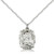 Sterling Silver St. Maria Goretti Pendant, Lite Curb Chain, 3/4" x 1/2"