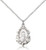 Sterling Silver St. Theresa Pendant, Lite Curb Chain, 3/4" x 1/2"