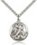 Sterling Silver St. Michael the Archangel Pendant, Stainless Silver Heavy Curb Chain, 1" x 7/8" Sterling Silver St. Michael the Archangel Pendant, Stainless Silver Heavy Curb Chain, 1" x 7/8"