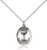 Sterling Silver Holy Communion Pendant, Lite Curb Chain, 3/4" x 1/2"