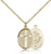 Gold Filled Cross / Marines Pendant, Gold Filled Lite Curb Chain, 3/4" x 1/2"