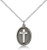 Sterling Silver Cross Pendant, Lite Curb Chain, 3/4" x 1/2"