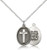 Sterling Silver Cross / Coast Guard Pendant, Sterling Silver Lite Curb Chain, 3/4" x 1/2"