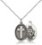Sterling Silver Cross / Navy Pendant, Sterling Silver Lite Curb Chain, 3/4" x 1/2"