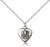 Sterling Silver Heart / Communion Pendant, Lite Curb Chain, 5/8" x 1/2"