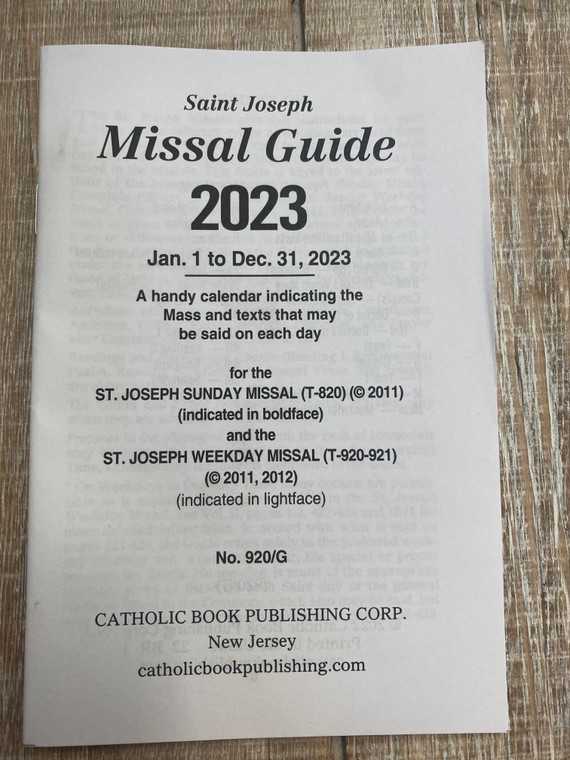 Missal Guide for 2023 920/G