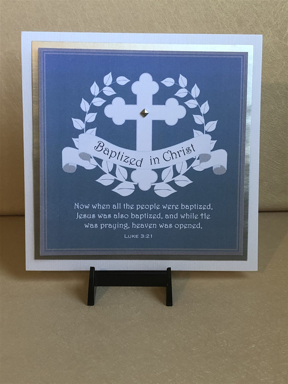 Baptized in Christ Blue Greeting Card