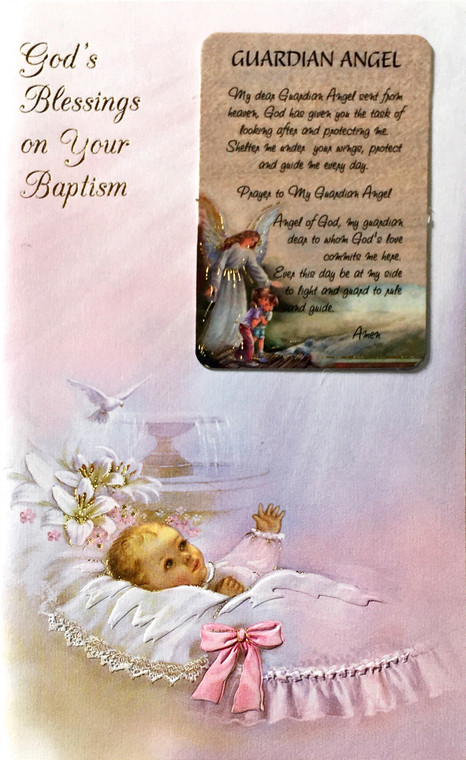 Girl God's Blessings on Your Baptism Greeting Card RA11-3219