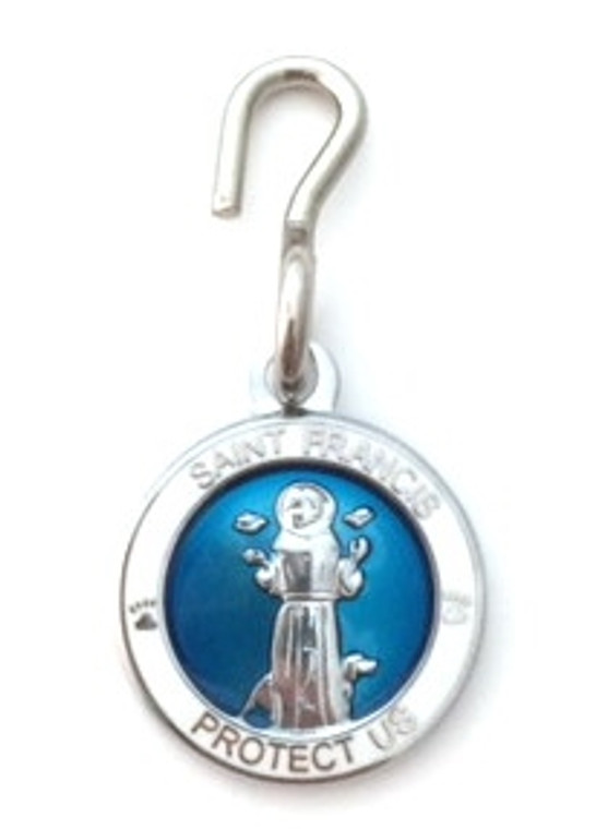 Saint Francis White/Blue Enamel Pet Medal