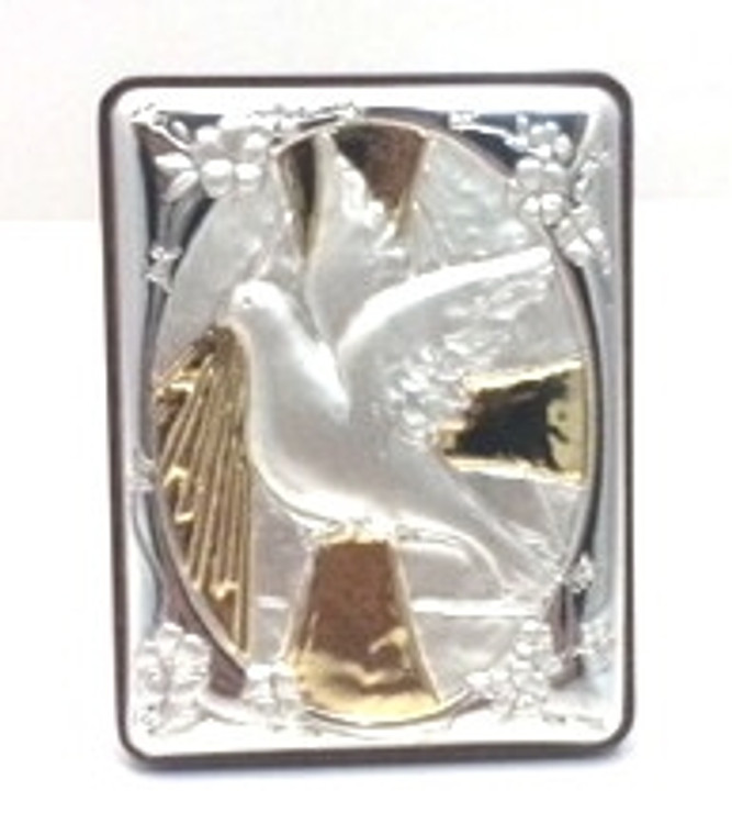 Silver Plated Confirmation Dove Standing Plaque