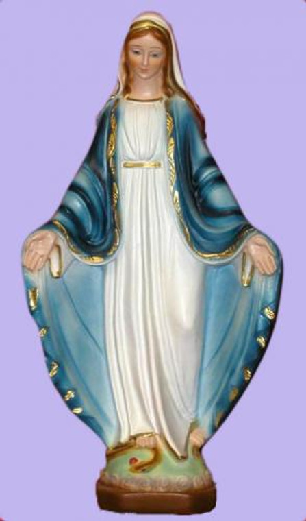 Our Lady of Grace 13" Hand Painted Alabaster Statue Our Lady of Grace 13" Hand Painted Alabaster Statue
