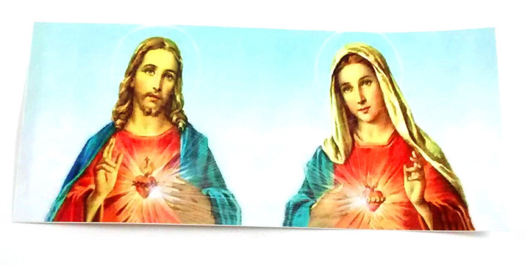 7" Sacred Heart of Jesus and Immaculate Heart of Mary Sticker