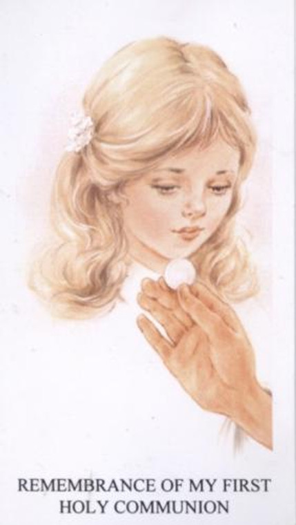Girl Remembrance of My First Holy Communion Holy Card