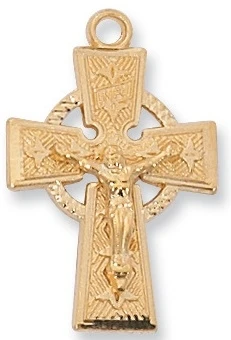 18kt Gold Filled on Sterling Silver Celtic Crucifix