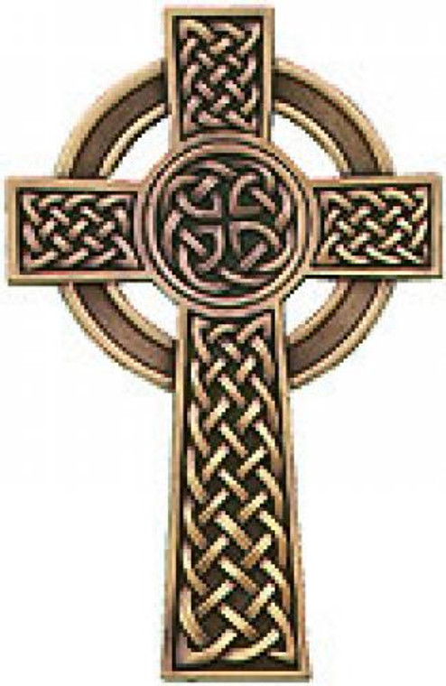 8 in. Antique Bronze Plated or Plain Fine Pewter Knotted Celtic Cross