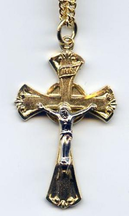 18 KT Gold Filled on Sterling 2.6cm Crucifix