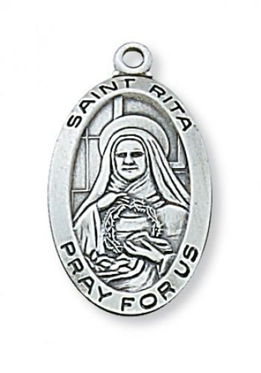 Saint Rita, Patron of  Impossible Cases,  Sterling Silver Pendant