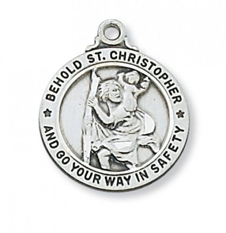 Sterling Silver St. Christopher 2.5cm Round Medal
