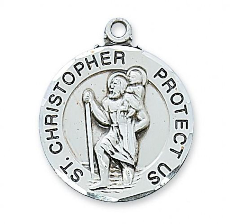 3 cm Sterling Silver St. Christopher Medal L608