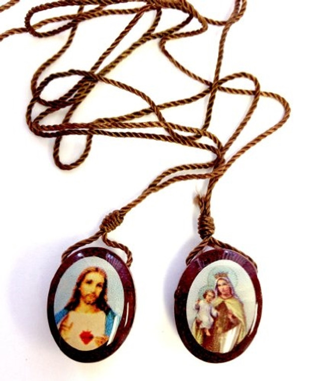 Wood Oval Scapular