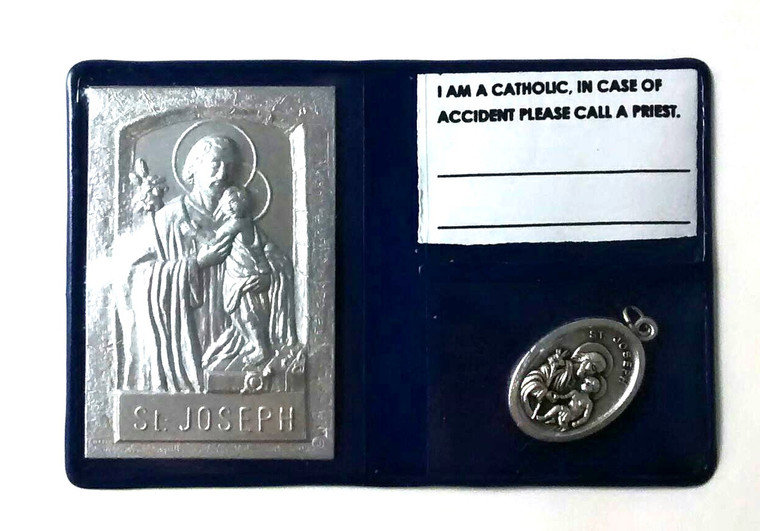 St. Joseph I Am A Catholic, In Case of Accident Please Call A Priest Wallet Folder