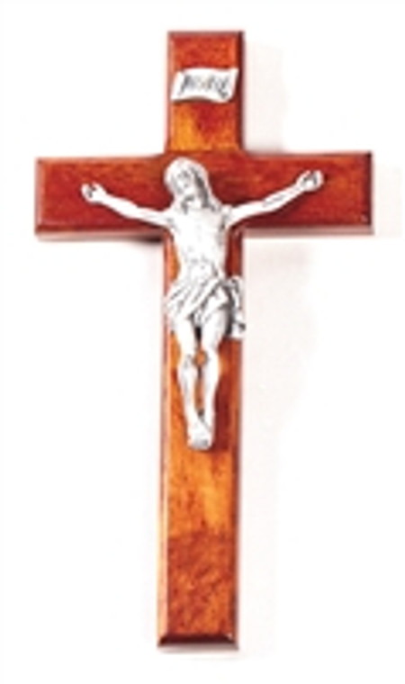 8" Cherry Crucifix, 3.25 Antique Pewter Finish Corpus JC-6041-E