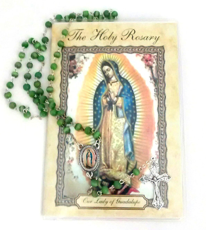 Cat-Eye Bead Guadalupe Rosary with Booklet