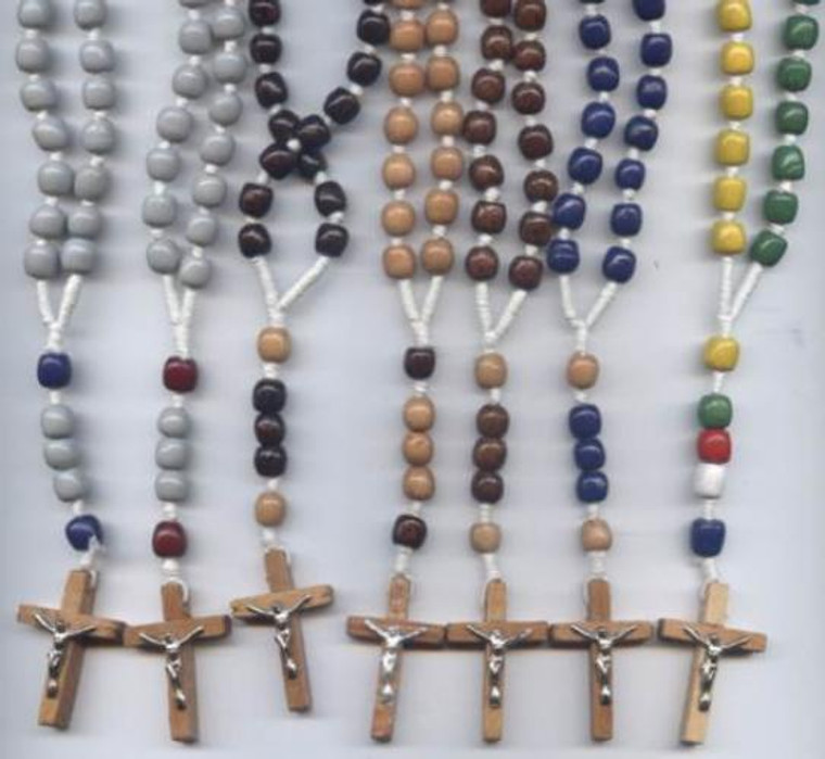 Quality Wood Bead Cord Rosary