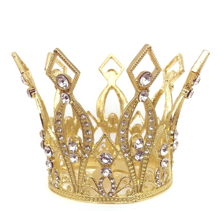 Large Rhinestone Gold Crown For Statue