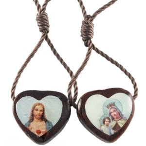 Small Wood Heart Scapular