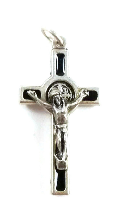 1.5" Black Enamel St. Benedict Crucifix SCX207SBK-BEN
