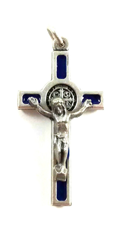 1.5" Blue Enamel St. Benedict Crucifix SCX207SBL-BEN