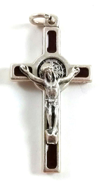 1.5" Brown Enamel St. Benedict Crucifix SCX207SBR-BEN