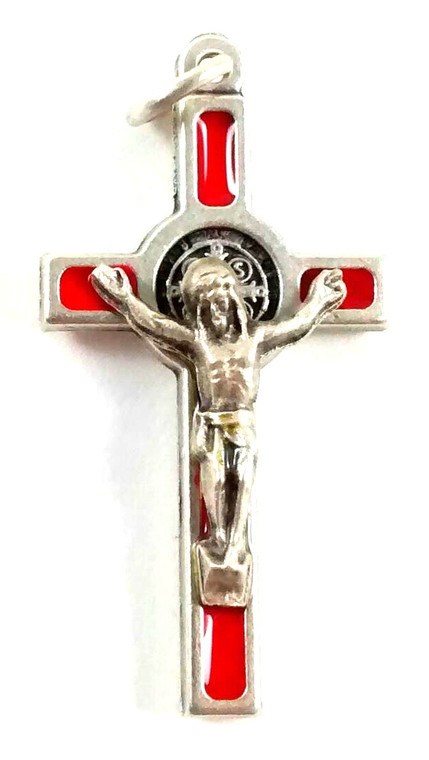 1.5" Red Enamel St. Benedict Crucifix SCX207SR-BEN