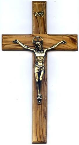 10" Olive Wood Crucifix from the Holy Land