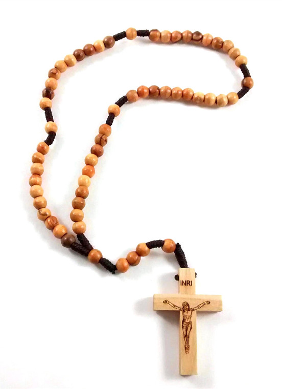 Olive Wood 6mm Bead Cord Rosary