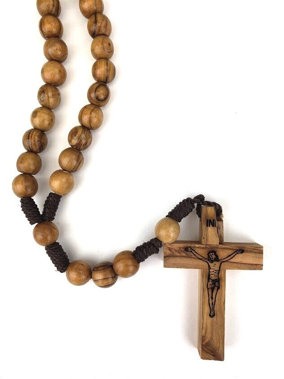 Olive Wood Cord Rosary From The Holy Land