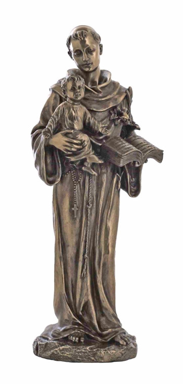 St. Anthony and Child in cold-cast bronze, 10.5 inches