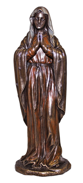 8" Adoring Virgin Cold Cast Bronze Statue