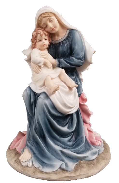Hand Painted Madonna and Child 9 inch SR-77376-C