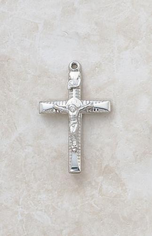 Sterling Silver Crucifix with Fashionable Etch Design