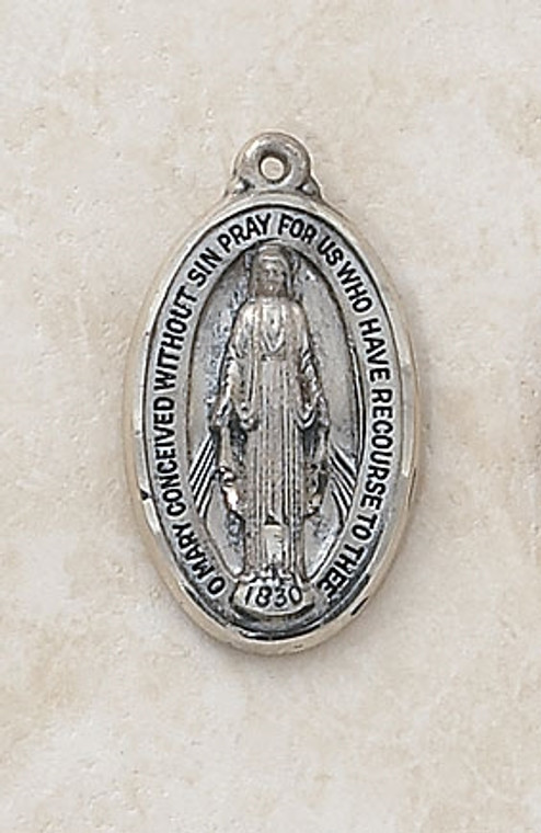 Oval Miraculous Medal 2.5 cm on 18 inch chain