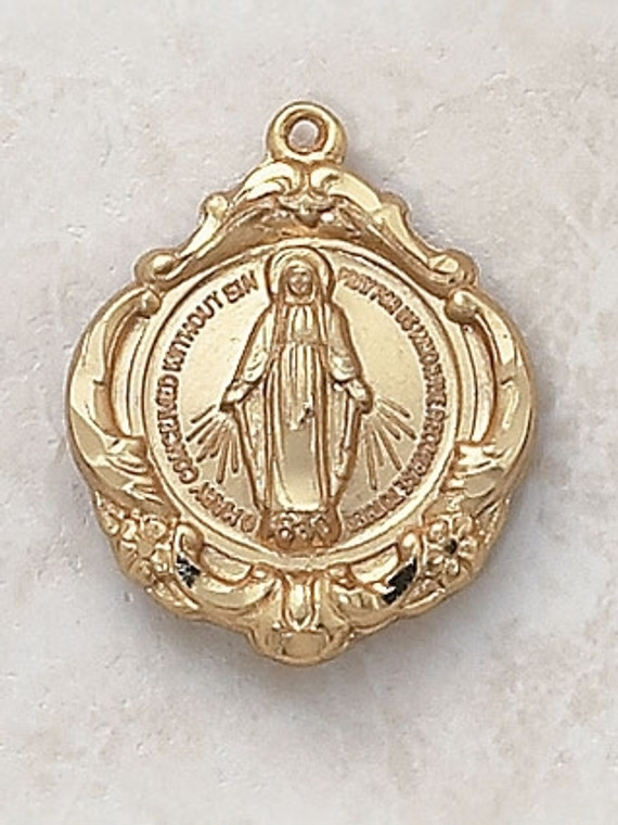 Baroque Style Gold Miraculous Medal