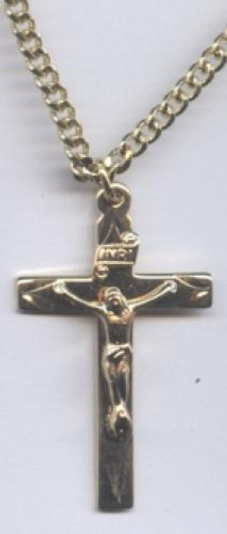 22KT Gold Filled or Sterling Silver 3.5 Cm. Crucifix