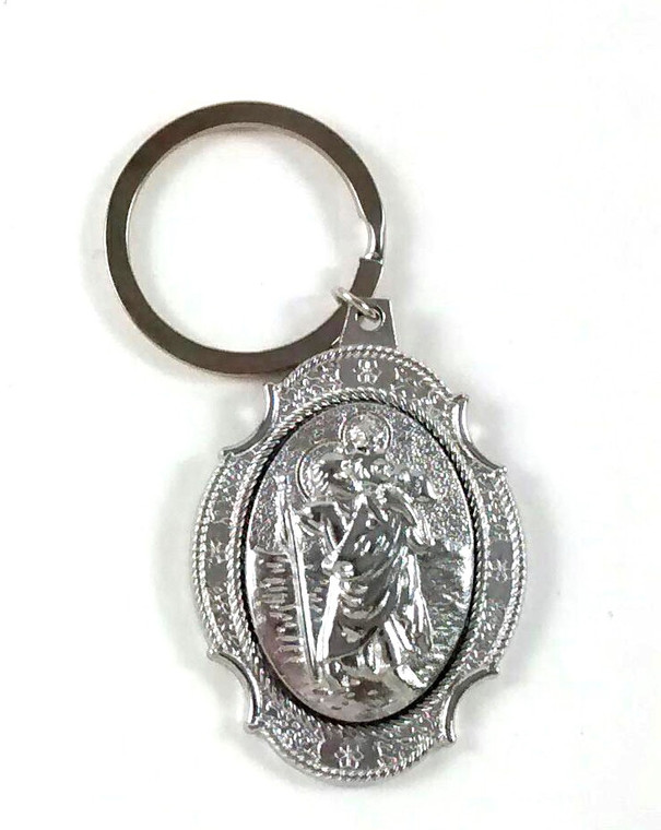 Saint Christopher Silvertone  Keychain