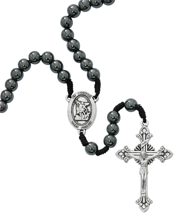 8MM Corded St. Michael Rosary Boxed P389R