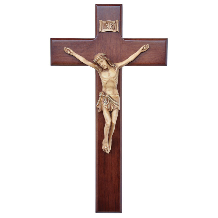 12″ Walnut Wall Crucifix WF12