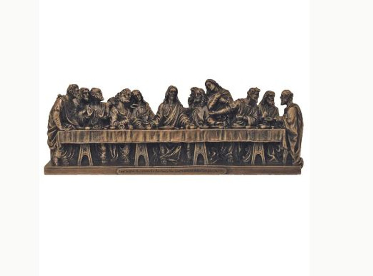 Last Supper Statue in Lightly Hand-Painted Cold Cast Bronze