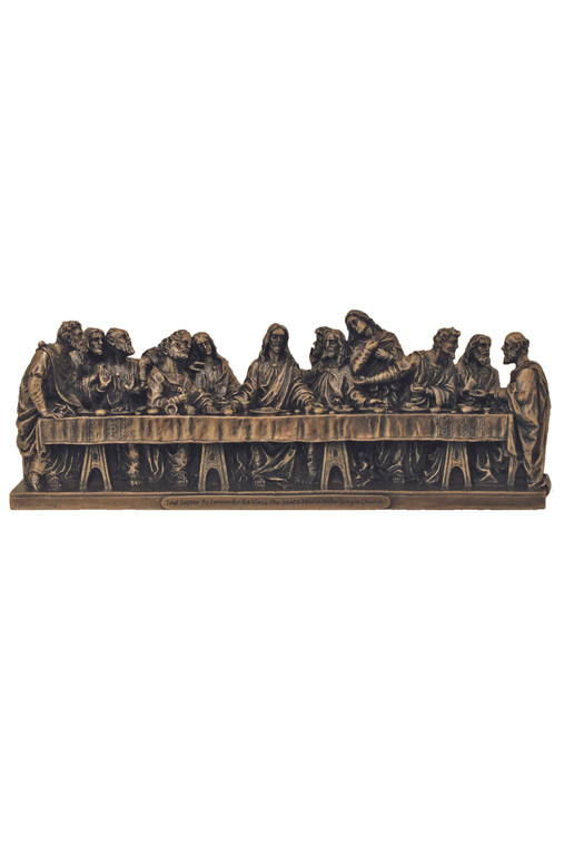 Last Supper Statue in Lightly Hand-Painted Cold Cast Bronze