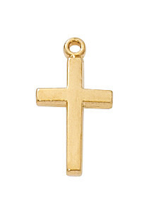 Gold over Sterling Silver Baby Cross on 13" Chain GJ6099B
